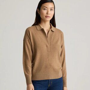 Quince Mongolian Cashmere Polo Sweater